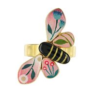 Кольцо TARATATA, La via en rose, разъемное, со смолой и золотистый краской, TT-H24-06408-205 розовый
