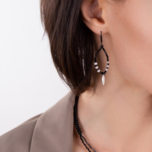 Серьги Lanzerotti, Coniglio, с жемчугом и кристаллами, LZ-22.11-400 черный фото 4