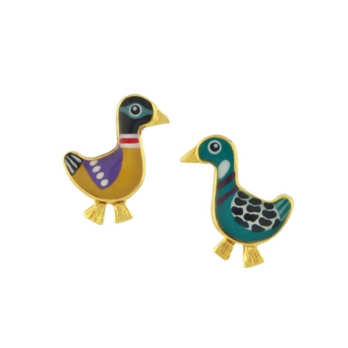 Серьги TARATATA, Jeu De L`oie, асимметричные, с цветной смолой, TT-H24-01902-20M золотистый