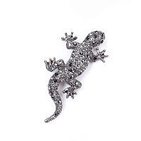 Брошь Moon Paris, Nord, ящерица, с кристаллами, MoS-21.10-001 серый