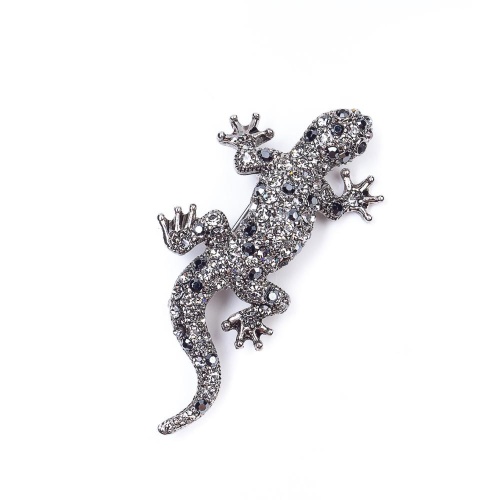 Брошь Moon Paris, Nord, ящерица, с кристаллами, MoS-21.10-001 серый
