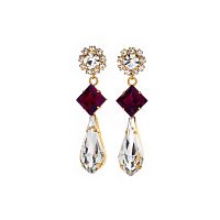 Серьги Celeste G, с кристаллами Swarovski и фианитами, CS26.1-1627 красный
