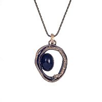 Колье Alcozer&J, змея с ониксом и кристаллами Swarovski, AL2502-C48FJ24 черный