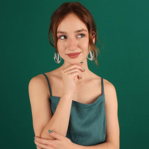 Серьги TARATATA, Green, с цветной смолой и порошком слюды, TT-E24-09781-104 зеленый фото 5
