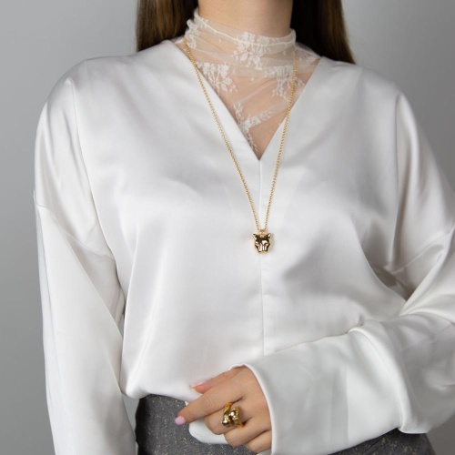 Колье Polina Firenze, пантера с кристаллами, PF26.1-PE2164 золотистый фото 3