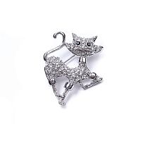 Брошь Moon Paris, Nord, кот в сапогах, с кристаллами, MoS-22.03-015 серебристый