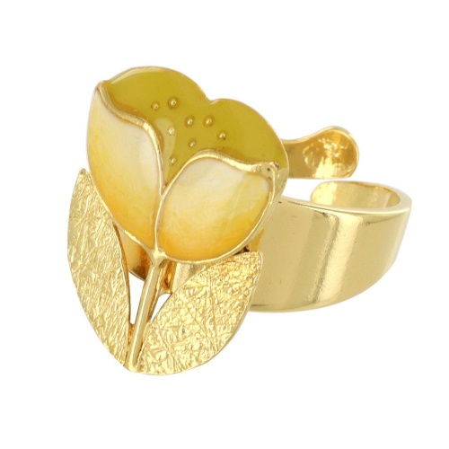 Кольцо TARATATA, Crocus, разъемное,цветная смола и микрошарики, TT-H24-02409-20Y желтый фото 2