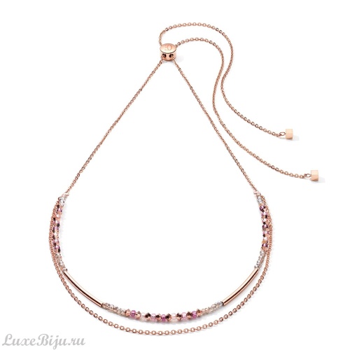 Колье Coeur de Lion Rose Gold Lilac 5073/10-0829