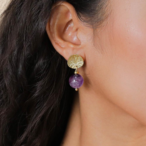 Серьги Nature Bijoux, Minerama, с аметистом, NB26.1-12-90630 фиолетовый фото 3