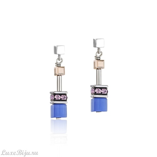 Серьги Coeur de Lion Blue-Brown-Lilac 2839/21-0740