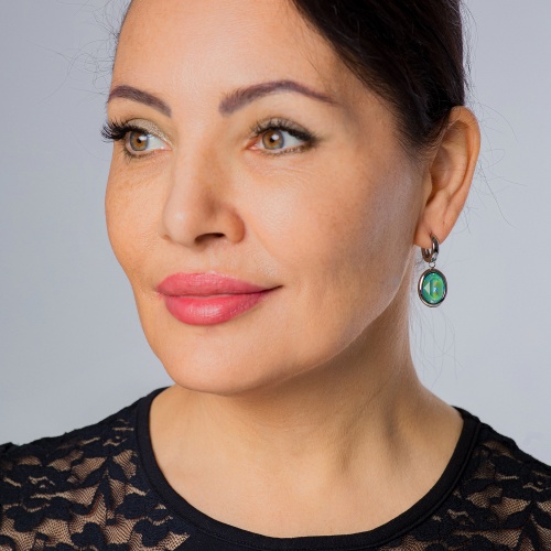 Серьги Qudo Creole TIVOLA small (S/P) Silky sage delite, 310692 BL/S фото 4