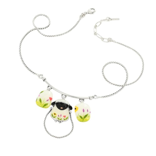 Колье TARATATA, Hop, с цветной смолой и стразами, TT-T25-05106-101 белый фото 2