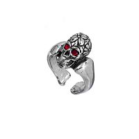 Кольцо Tra-la-ra, Tatoo, разъемное, с черепом и кристаллами, TLR24-522P304 красный