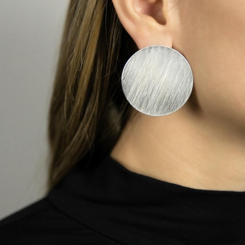 Серьги Dansk Copenhagen, Alaya, в форме диска, DNSK25.1-3C2407003 серебристый фото 2