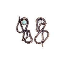 Серьги Alcozer&J, асимметрия, змея с агатом и жемчугом, AL-O68GB24-R зеленый