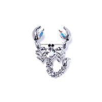 Брошь Moon Paris, Nord, скорпион, с кристаллами, MoS-21.10-016 серебристый