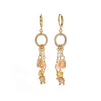 Серьги Lanzerotti, Anne with an E, с морганитом и кристаллами, LZ-25.08-228 золотистый