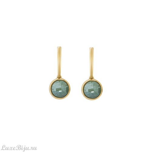 Серьги Possebon pearl green quartz