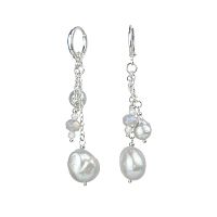 Серьги Lanzerotti, Gelido, с жемчугом, цирконием и кристаллом, LZ-25.02-006 серый