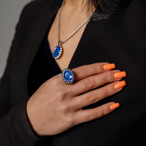 Кольцо Qudo TIVOLA UNICA big (S/P) Royal blue delite 58, 688152 фото 4