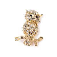 Брошь Moon Paris, Nord, филин, с кристаллами, MoS-22.03-006 золотистый