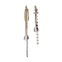 Серьги Moon Paris, Ringo, асимметричные, с жемчугом и кристаллами, MR-21.04-054 золотистый