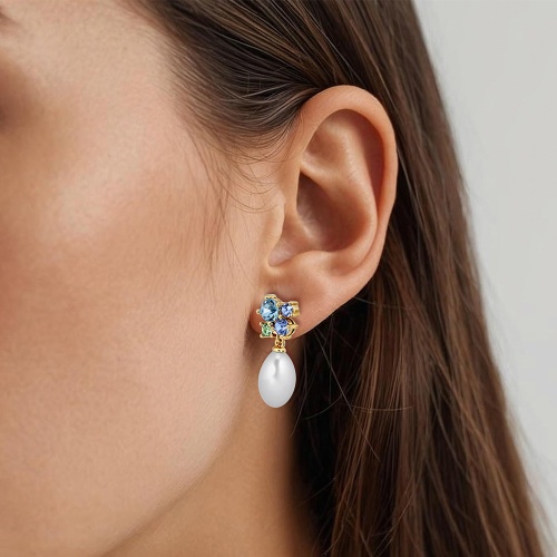 Серьги Dyrberg Kern PETUN SG AQUA / WHITE PEARL, 480057 фото 3