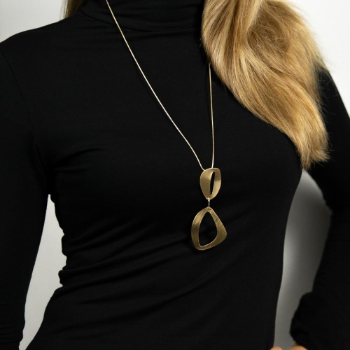 Колье Dansk Copenhagen, Alaya, с овалами неправльной формы, DNSK25.2-9C2501007 золотистый фото 3