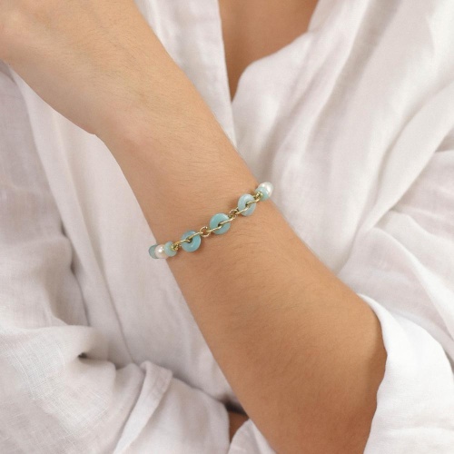 Браслет Nature Bijoux, Honolulu, с амазонитом и жемчугом, NB24.1-13-43513 голубой фото 3
