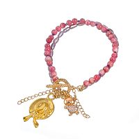 Браслет Lanzerotti, Anne with an E, двойной, с родохрозитом и жемчугом, LZ-25.08-257 розовый