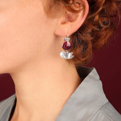 Серьги TARATATA, Opium, с цветной смолой, TT-H25-11791-109 бордовый фото 2