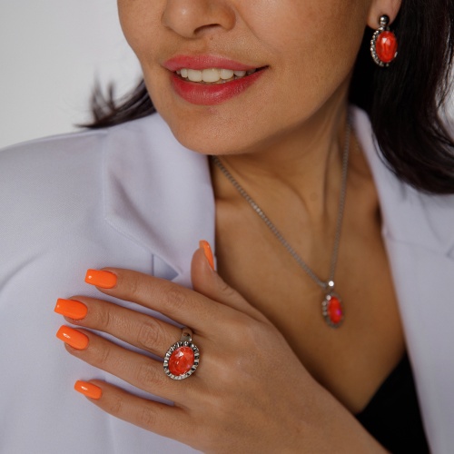 Кольцо Qudo TIVOLA UNICA big (S/P) Crystal orange ignite 56, 688421 фото 7