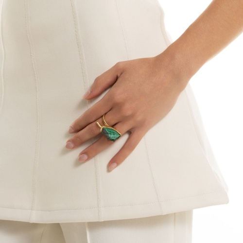 Кольцо Katerina Vassou, Soprano, разъемное, с малахитом, KV26.1-406244G зеленый фото 2
