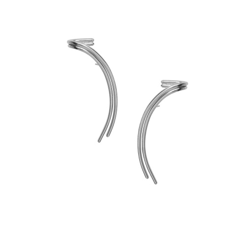 Серьги Katerina Vassou, Singularity, минималистичный дизайн, KV25.2-404742S серебристый