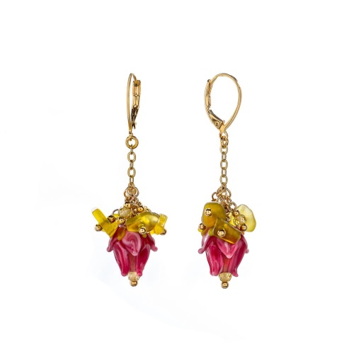 Серьги Lanzerotti, Alhambra, с муранским стеклом, жадом и шпинелью, LZ-25.04-130 розовый