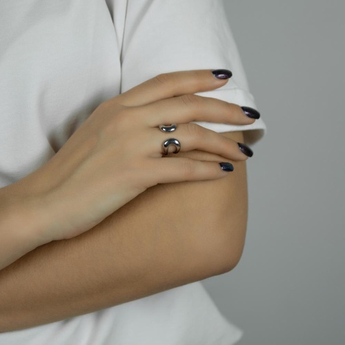 Кольцо Moon Paris, Steel, незамкнутое, MS-26.01-019 серебристый, 17,5 фото 2