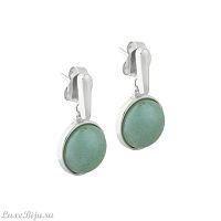 Серьги Possebon pearl green quartz A1995.16 G/S