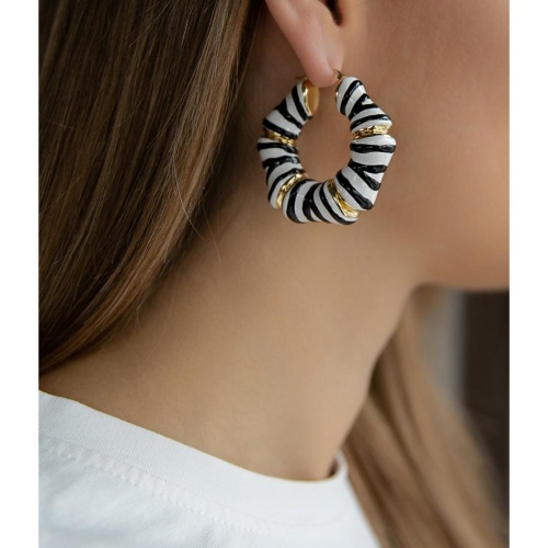 Серьги Francesca Bianchi, кольца, с эмалью, FB25.2-36S золотистый фото 2