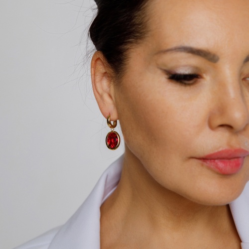 Серьги Qudo Creole TIVOLA small G siam, 310510 R/G фото 10