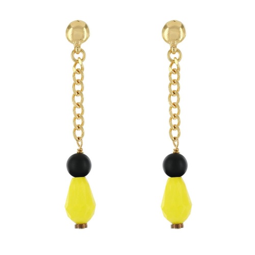 Серьги TARATATA, Glam Rock, со стеклянными бусинами, TT-H23-08936-20Y желтый