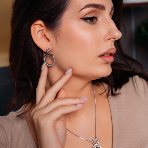 Серьги Fiore Luna BBL+CRY, A2110NM-E02.23.1 BL/S фото 5