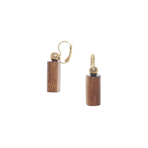Серьги Nature Bijoux, Okawa, с деревом роблес, NB26.1-12-90597 коричневый
