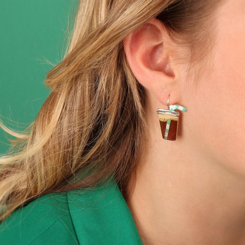 Серьги TARATATA, Ketchup, асимметричные,смола,блестки,микрошарики, TT-W23-08753-10M серебристый фото 3