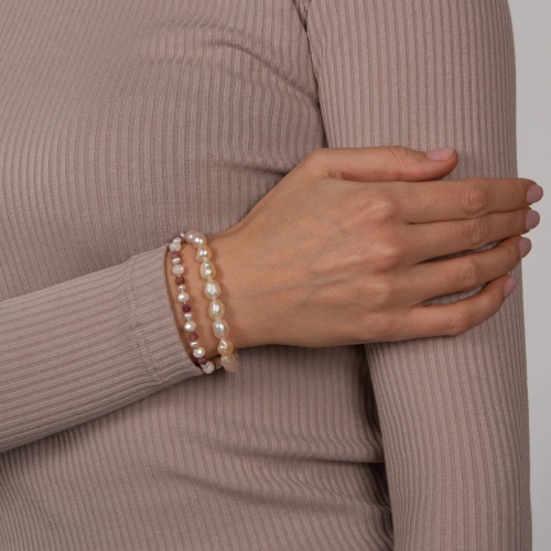 Браслет Lanzerotti, Alba, двойной, жемчуг, содалит и кристаллы, LZ-24.02-042 розовый фото 2