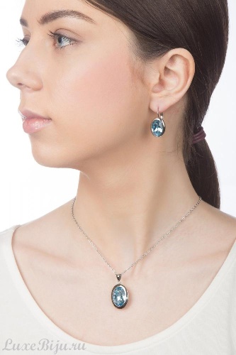 Серьги Qudo Tivola Aquamarine 303015 BL/S фото 2