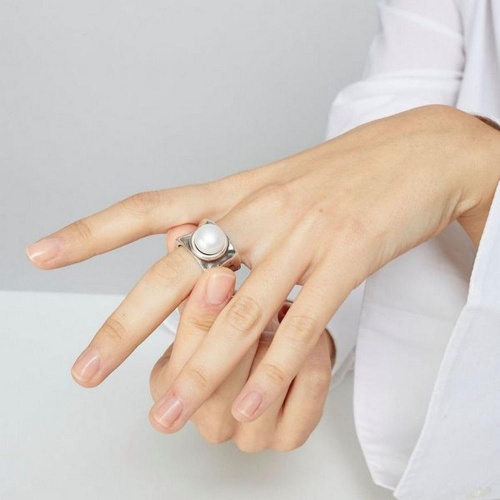 Кольцо VIDDA, Timeless, с жемчугом, VD25.2-01126 серебристый, 17 фото 4
