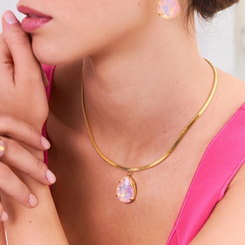 Колье Catherine Bijoux, Aurora crystal, с кристаллом, CB26.1-5683AG белый фото 2