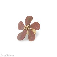Кольцо Nature Bijoux, Belle de nuit, разъемное, с цветком из перламутра, NB26.2-19-27071 коричневый