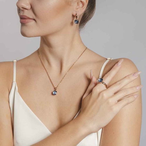 Кольцо Qudo Firenze hellblau 18.5 мм 611235 BL/RG фото 2