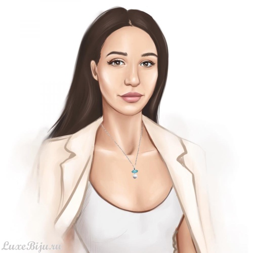 Колье Estrosia, кристалл, жемчуг, ES-CLG57-8A аквамариновый фото 2